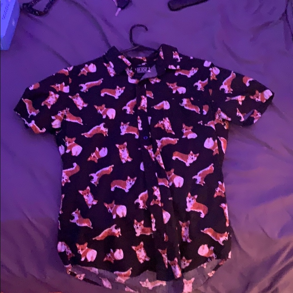 Corgi button down shirt